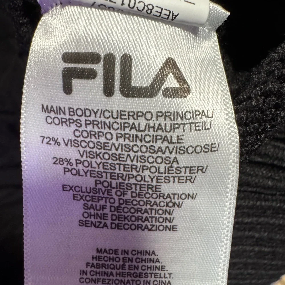 FILA Baseline Cable Knit Vest‎ Mens Large Black Sleeveless Sweater Heavyweight